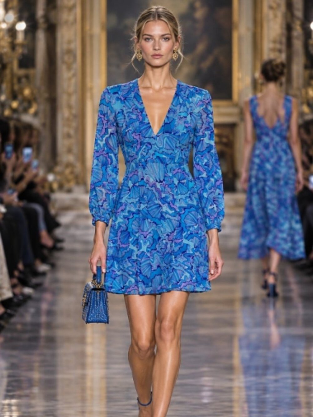 NWOT RIXO Harper Psychedelic Shell Print Silk Dress XS $345